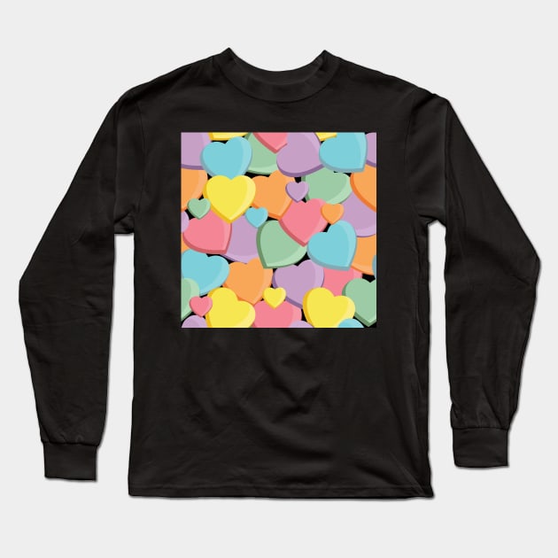 Candy Hearts (blank) Long Sleeve T-Shirt by implexity